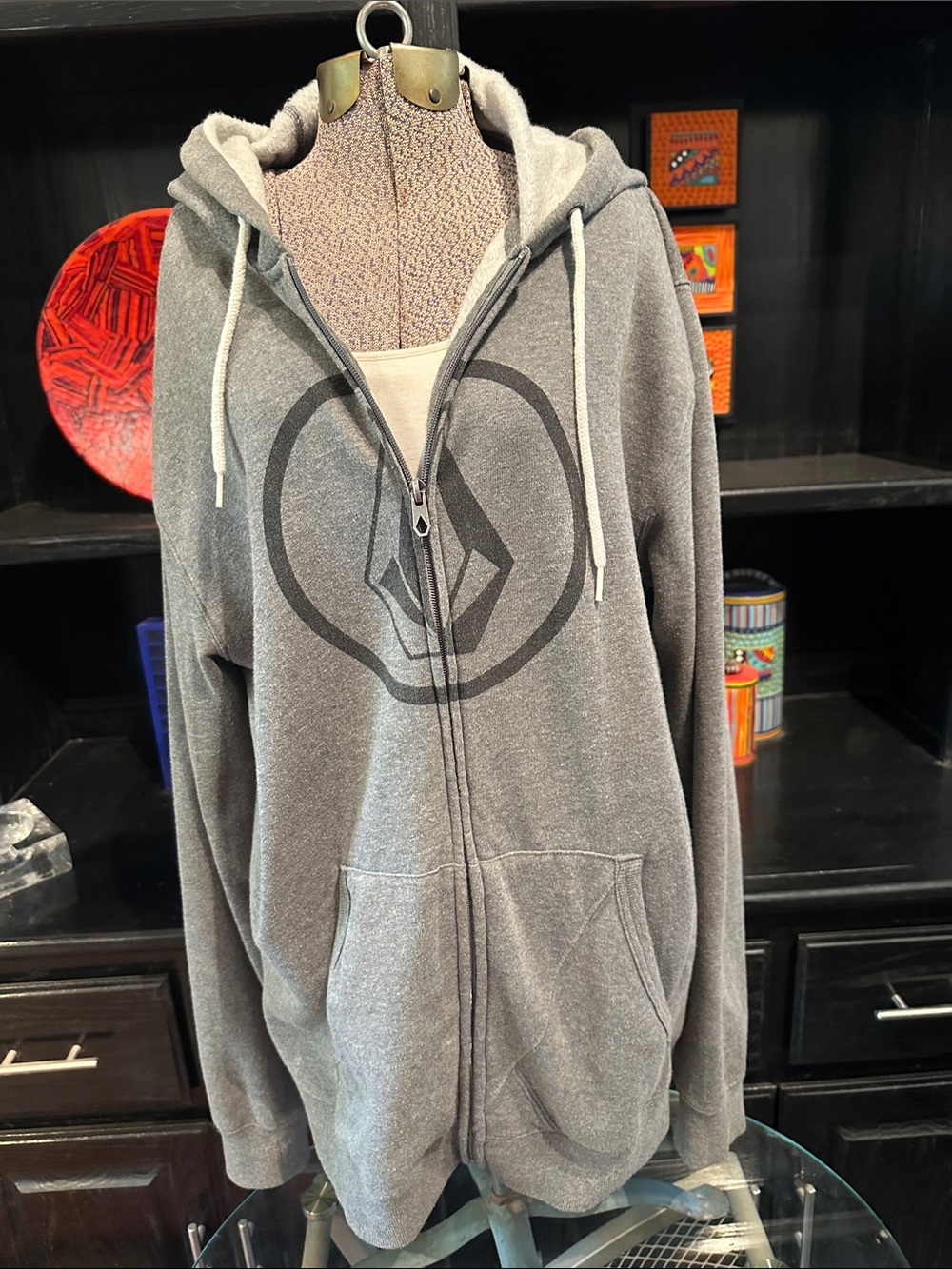 Volcom Gray Zip Front Hoodie